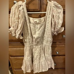 Pale lavender pink LoveShackFancy Tomasina mini dress